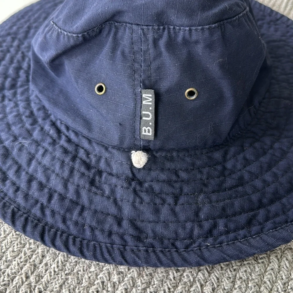 Vintage B.U.M. Equipment Navy Blue Ripstop Cotton Bucket Hat Sun Hat One Size